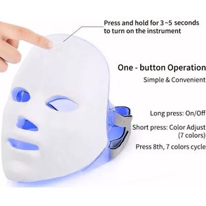7-Kleuren Gezichtsmasker Apparaat, Draagbaar Huidverzorgingsgereedschap, Thuis , USB Oplaadbaar, Cadeau voor Vriendin en Valentijnsdag Geschenk