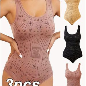 3- Dames Afslankende Shapewear Bodysuits - Nylon & Spandex, Handwasbaar, Kleur