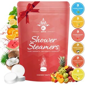 6 stuks MR Mirye Douchestoomers, Geurende Badtabletten, Met Essentiële Oliën, Geen Elektriciteit Nodig, Met Perfect Cadeau voor Kerstmis, Moederdag, Valentijnsdag