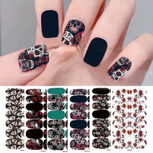 6 stks Halloween Nagel Stickers - Zelfklevend, Cartoon & Bloemendesign, Perfect voor Vrouwen en, Familie Manicure Decals, Inclusief Schaar voor Gemakkelijk Snijden, Nagel Accessoires