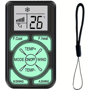 Compacte airconditioning-afstandsbediening met digitale scherm - Gemakkelijk te gebruiken, geen installatie vereist, werkt met de meeste merken