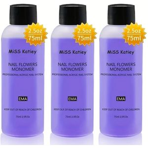 3 Stuks 75 Ml Akril Professionele Vloeibare Monomeer Voor Nagelkunstverlenging - Sneldrogende Nagelsysteemkit Voor Akril Nagelverlenging