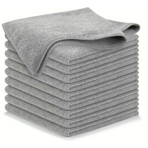 10-Pack Microfiber Autoreinigingsdoeken, Ultra-absorberend, Streepvrij, Sneldrogend, Vlokvrij, Zacht voor oppervlakken, Lichtgewicht Polyester, Ideaal voor & Dagelijks Gebruik