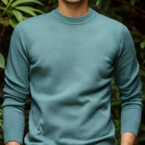 Heren Cozy Knit Pullover Sweater - Lange Mouw, Ronde Hals, Warme Herfst/Winter Top in Burgundy, Polyester Blend, Machine Wasbaar, Casual Dagelijks Stijl