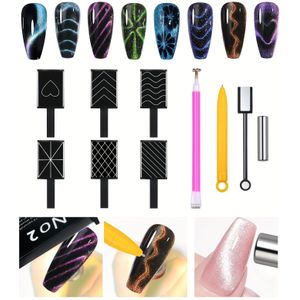 10 stuks Nagelkunst Magnetische Staf Pen Set voor 3D Kat Oog Gel Schilderen Nagelkunst Magnetische Staf /LED Gel Nagellak Kat Oog Magnetische Nagelkunst Ontwerp Gereedschap