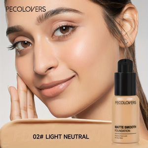 PECOLOVERS Matte Gladde Foundation Crème - Oliecontrole, Waterproof, Langdurige Concealer Vloeistof voor Alle Beige Tinten, Volledige , Multi-Tone, Vloeibare Vorm