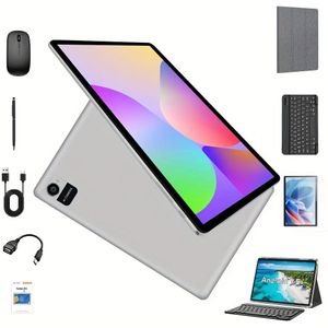 10.1" Tablet PC 15 met 12GB (4+8 uitbreidbaar) RAM, 128GB ROM, 5G/WiFi, GMS, L1, dubbele camera en GPS. Inclusief hoes, OTG, toetsenbord, muis en tablet.