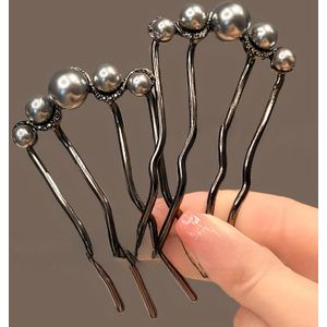 2-Pack Nieuwe Stijl Mode Temperament Elegant Chinese Imitatie Parel Vier-Klauw Bun Haar Klauw Clip Maker Haar Stok Kam Accessoires