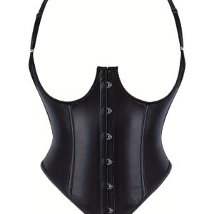 Sexy onderbuikcorset voor dames, polyester- en polyamide-tricotstof, kleur met contrasterende nepbontdetail, volwassen lichaamsvormer en buikcontrole-innernieuwe
