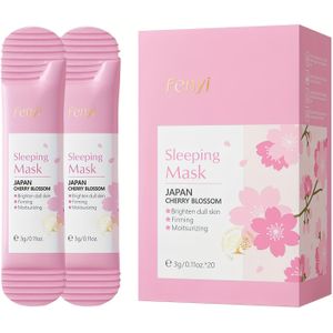 20 Stuks/box Ongeurende Sakura Slaapmasker, Hydraterend, Vochtgevend, Verstevend, Hypoallergene, Latexvrij, Met Hyaluronzuur, Kersentijding En Plantenbasiëren Squalane, Voor Alle Huidtypes