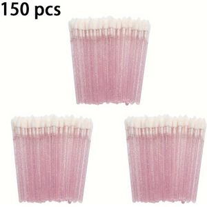 150 Stuks Wegwerp Lipkwasten Set, Lippenstift Glans Wands Applicator, Perfecte Lipvorm Make-up Tools, Nylon Borstels, ABS Handvat, Geurloos voor Alle Huidtypen