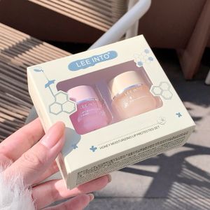 LEEINTO Honing Lip Scrub & Hydraterend Lip Mask Set, Dubbeleffect Lippenverzorging, Watergebaseerde Crème, Volwassenen, Pompoen Specerijen Herfstcollectie