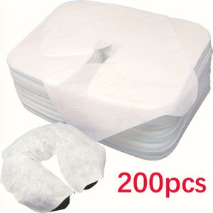 200 stuks/700 stuks Zachte Gezichtswieg Hoesjes - 200 stuks Zachte Niet-Geweven Wegwerp Gezichtswieg Hoesjes met Strakke Pasvorm voor Massage Tafels & Stoelen - Ideaal voor Spa Gezichtsrust, Wit