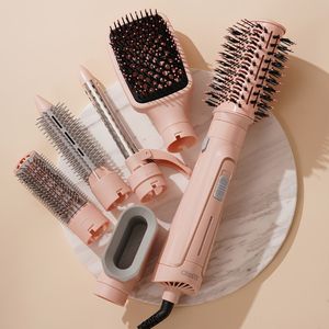 CRASTS 1200W Haarborstel met Negatieve Ionen, Dubbele Spanning 110V/220V, Europese Standaardplug, 2-in-1 Strekken en Krullen, Anti-wind, zonder Batterij nodig voor alle Haartypes