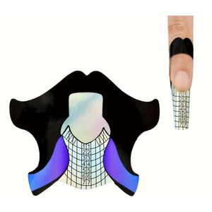 100st Acryl Zwaluwvorm Nagelvormen - Zelfklevende Gelverlengingsgidsen voor DIY , UV Gel Nagelkunst Gereedschap