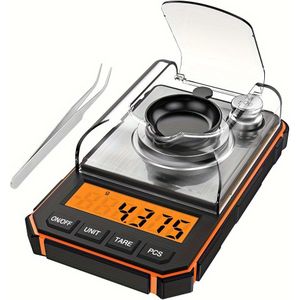 Professionele HOTU Draagbare Mini Digitale Weegschaal van 0.001g met Kalibratiegewichten tot 50g - Compact, Nauwkeurig en Zonder Batterij voor Sieraden, Kruiden en Poeders