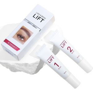2-in-1 Wimperlift Kit Wenkbrauw Laminering Kit, -Capaciteit Lotion Tube Ontwerp Wimper Perm Kit Perm & Stellende Lotion voor Salon of Thuisgebruik