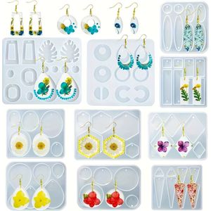 10pcs Earring Pendants , Jewelry Molds Set For Epoxy Dangle Pendant Molds For , Female Jewelry Making