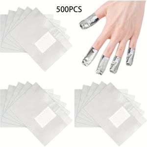 500/1000 stuks nagelfolie wikkels, ongeparfumeerde soak off gelnagellak remover, acryl nagelkunst manicure remover, thuis nagellak remover pad gereedschap en accessoires