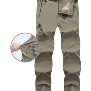 Heren Lente/Herfst Outdoor Sportbroek met Riem, Nylon Spandex Mix Stretch Stof, Kleur Rechte Pijp Casual Broeken in Regular Fit Met Meerdere Zakken voor Hardlopen en Wandelen