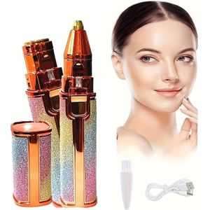2-in-1 Multifunctionele Elektrische Scheerapparaat, USB Opladen, Oplaadbare Batterij, Draagbare Lichaamsscheerapparaat voor Vrouwen
