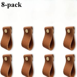 8-pack Pu Leather Drawer Knobs With Mounting Hardware - Dresser Pulls For Home Improvement, Furniture Replacement - Durable And Stylish Cabinet Handles For Drawers