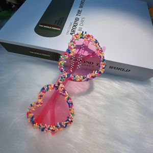 New Perzik Hart Handgemaakte Kleurrijke Snoep Persoonlijkheid Unisex Feestbrillen