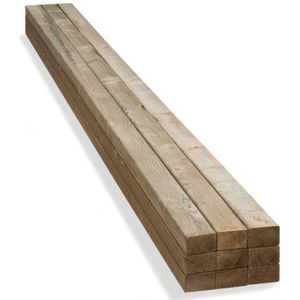 Vuren hout geïmpregneerd 50x100mm - Netto 44x95mm Lengte 360cm