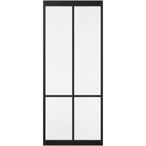 Taatsdeur Skantrae Slimseries Ultra SSL 4108 Blank Glas Zwart Hoogte: 211.5 - 231.5cm