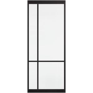 Taatsdeur Skantrae Slimseries Ultra SSL 4109 Blank Glas Zwart Hoogte: 201.5 - 211.5cm