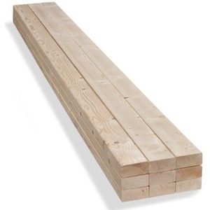 Vuren balk geschaafd 50x100mm - Netto 44x95mm Lengte 300cm