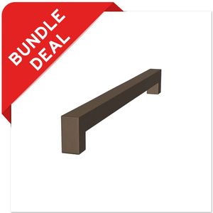 Sluitwerkpakketten met Deurgreep 16x300 Squared Brons HSP2109 - Deurgreep + Rolslot