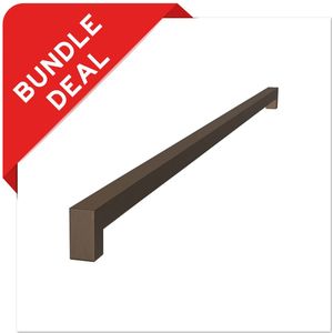 Sluitwerkpakketten met Deurgreep 16x800 Squared Brons HSP2117 - Deurgreep + Rolslot