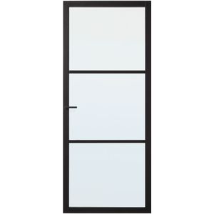 Binnendeur Skantrae Slimseries SSL 4003 Nevel Glas Zwart 211.5x88cm Opdek Links