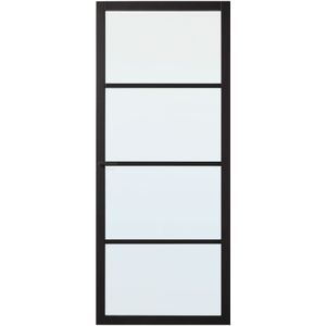 Binnendeur Skantrae Slimseries SSL 4004 Blank Glas Zwart 201.5x78cm Stomp