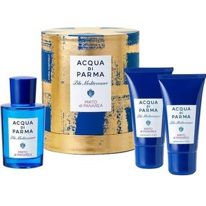 Acqua di Parma Unisex geuren Blu Mediterraneo Mirto di Panarea geschenkset Mirto di Panarea Eau de Toilette 100 ml + Mirto di Panarea Hand and Body Wash 75 ml + Mirto di Panarea Hand and Body Lotion 75 ml