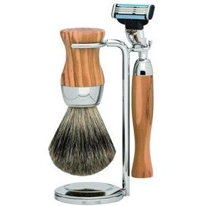 ERBE Shaving Shop Scheersets Cadeauset 3-mesjes scheerapparaat voor Gillette 1 St. + scheerkwast dassen 1 st. + houder 1 st.