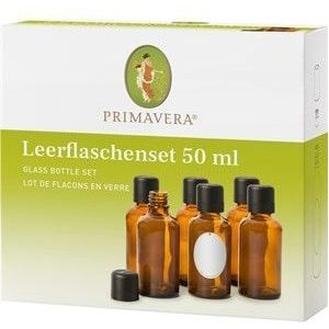 Primavera Aroma Therapy Accessoires Lege flacons set 6 x 50 ml amberkleurige glazen flesjes