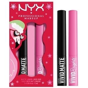 NYX Professional Makeup Oog make-up Eyeliner Holiday Limited EditionCadeauset Vivid Matte Liquid Eyeliner Zwart 2 ml + Vivid Brights Liquid Eyeliner Roze 2 ml