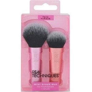 Real Techniques Makeup Brushes Face Brushes Mini Brush Duo Mini Multitask Makeup Brush 407 + Mini Expert Face Makeup Brush 200