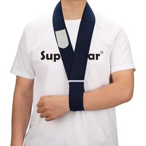 supregear Arm Sling, Verstelbare Kraag Manchet Immobilizer, Lichtgewicht Hals- en Schouderondersteuning, Ademende Medische Brace voor Mannen en Vrouwen, One Size Fits All, Donkergrijs