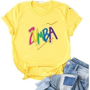 keephen Zumba T-Shirt voor Vrouwen Gedrukt Korte Mouwen Casual Top voor 2023 Zumba Lessen Dance Fitness Training, # 7, L