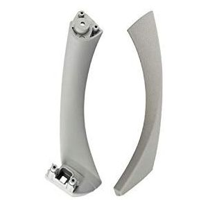 Crepundia Vervangende trekgrepen voor autodeuren, geschikt voor BMW 3-serie deurklink 318 320 325 330 E90 E91 deurklink deurarmsteun beugel grijs beige zwarte kleur (linksgrijze set)