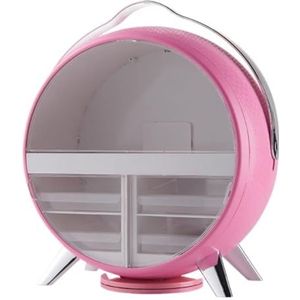 Toilettas Esthetisch Cosmetische opbergdoos Meerlaagse opslag 360 graden draaibaar rek Cosmetische opbergdoos Make-up Organizer Gereedschapstas(Pink-A)