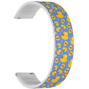 Solo Loop band compatibel met Garmin Venu/Venu 2 Plus/Sq/Sq Music/Sq 2/Sq 2 Music (gele rubberen eend 2), snelsluiting, 20 mm rekbare siliconen band, accessoire, Siliconen, Geen edelsteen