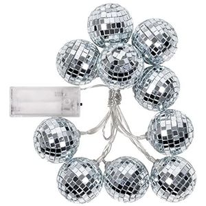 Boland 00768 Led-lichtketting, discoballen, lengte 140 cm, batterijtype 2 x AA, disco fever, jaren '70, decoratie, carnaval, themafeest