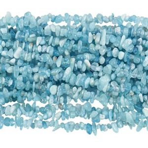 Lovionus89 150 cm aquamarijn onregelmatig gevormd kristal en helende getrommelde chipsteenkralen voor het maken van sieraden