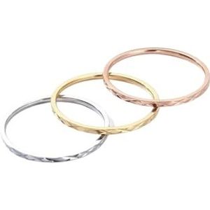 For vrouwen meisje 3-10 maat ring 1 mm dunne stapelbare ring roestvrij staal gefacetteerde knokkel (Color : Rose gold_9)