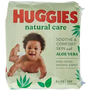 Huggies Natural Care Babydoekjes - 3 verpakkingen à 56 stuks (168 doekjes)