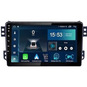 Android 14.0 2 Din Autoradio 9"" Touchscreen Auto Stereo voor Opel Agila 2008-2014 met Draadloze Carplay Android Auto GPS navigatie AHD Omgekeerd beeld Stuurwielbediening(S-6(8G+128G))
